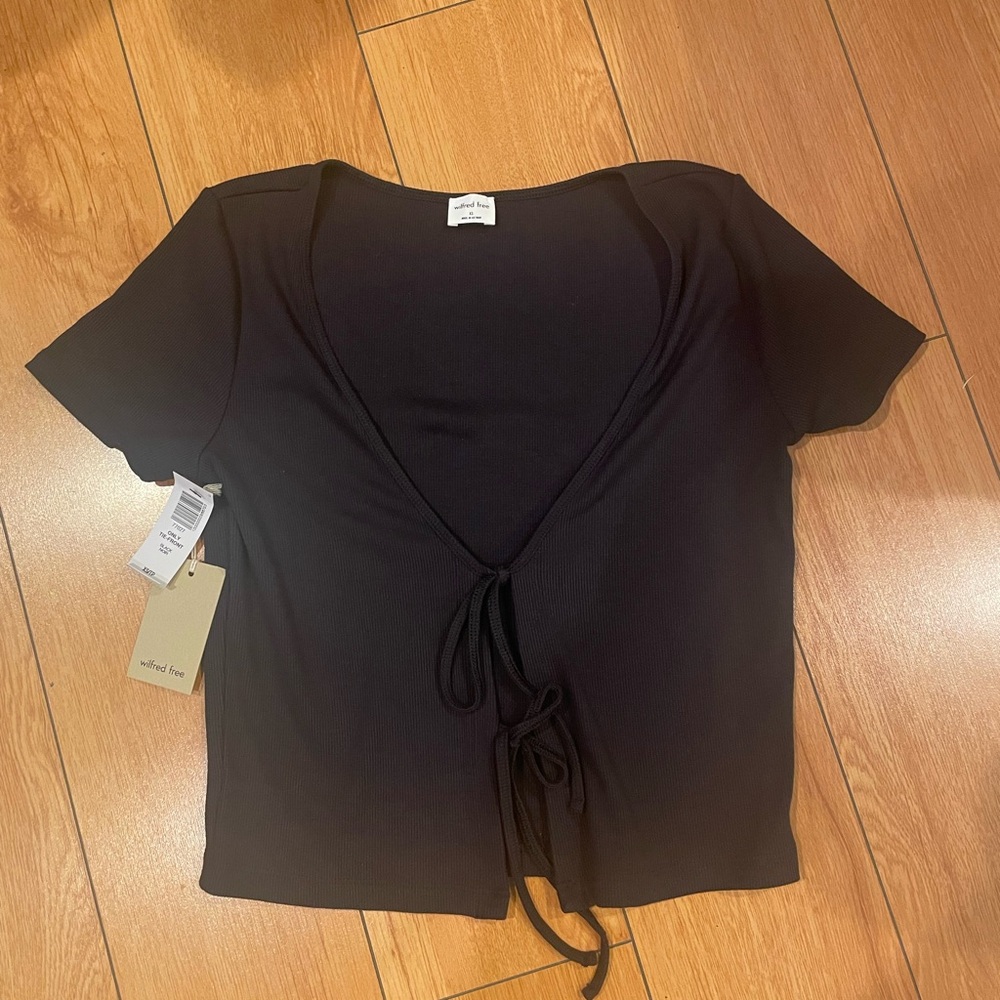 Wilfred Free front tie top black XS